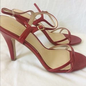 Red strap sandals